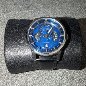Citizen Black and Blue Multifunction Eco-Drive Watch